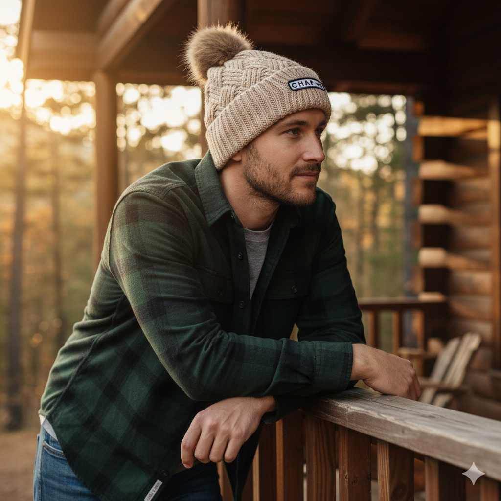 Khaki August Fur Support Beanie
