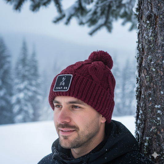 Burgundy Chunk Twist Beanie