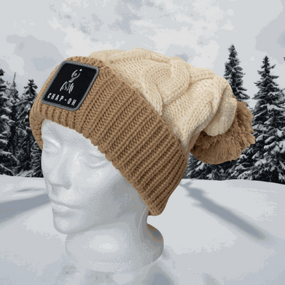 Cream Mocha Chunk Twist Beanie