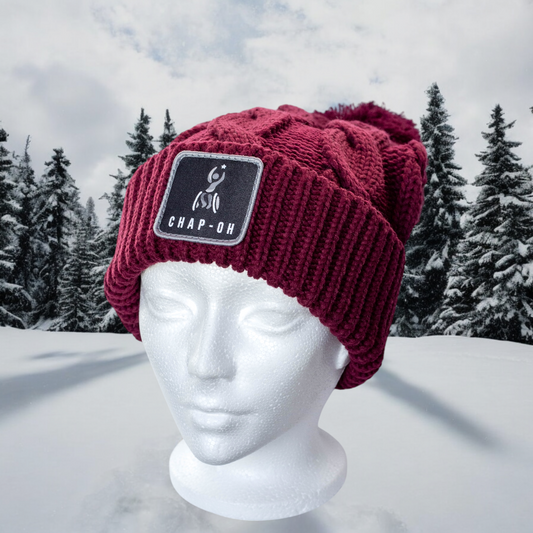 Burgundy Chunk Twist Beanie