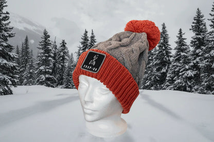 Gray Chunk Twist Beanie