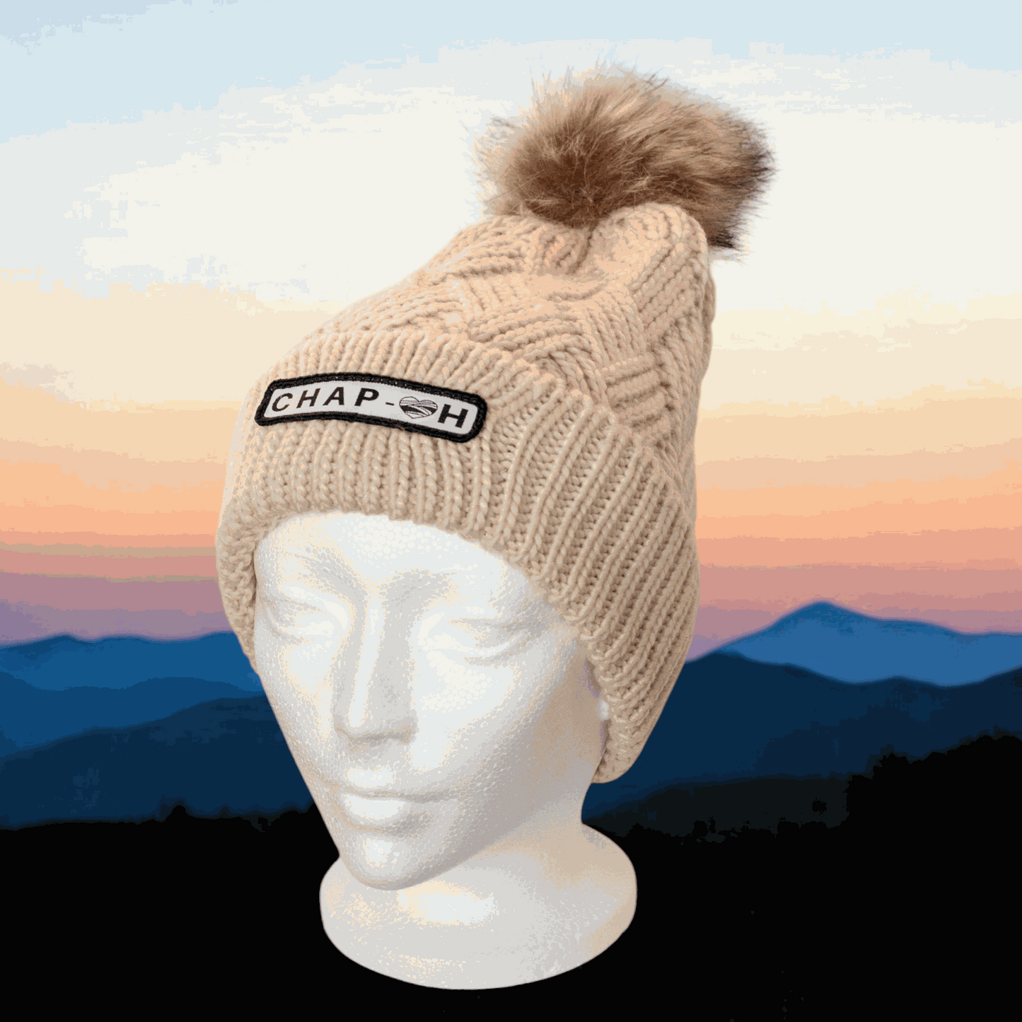 Khaki August Fur Support Beanie