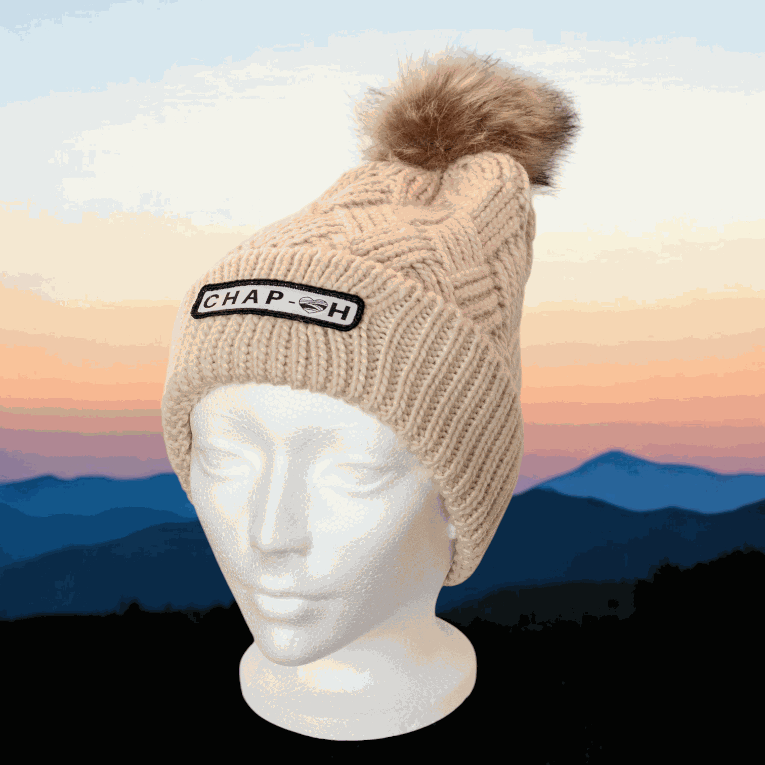 Khaki August Fur Support Beanie
